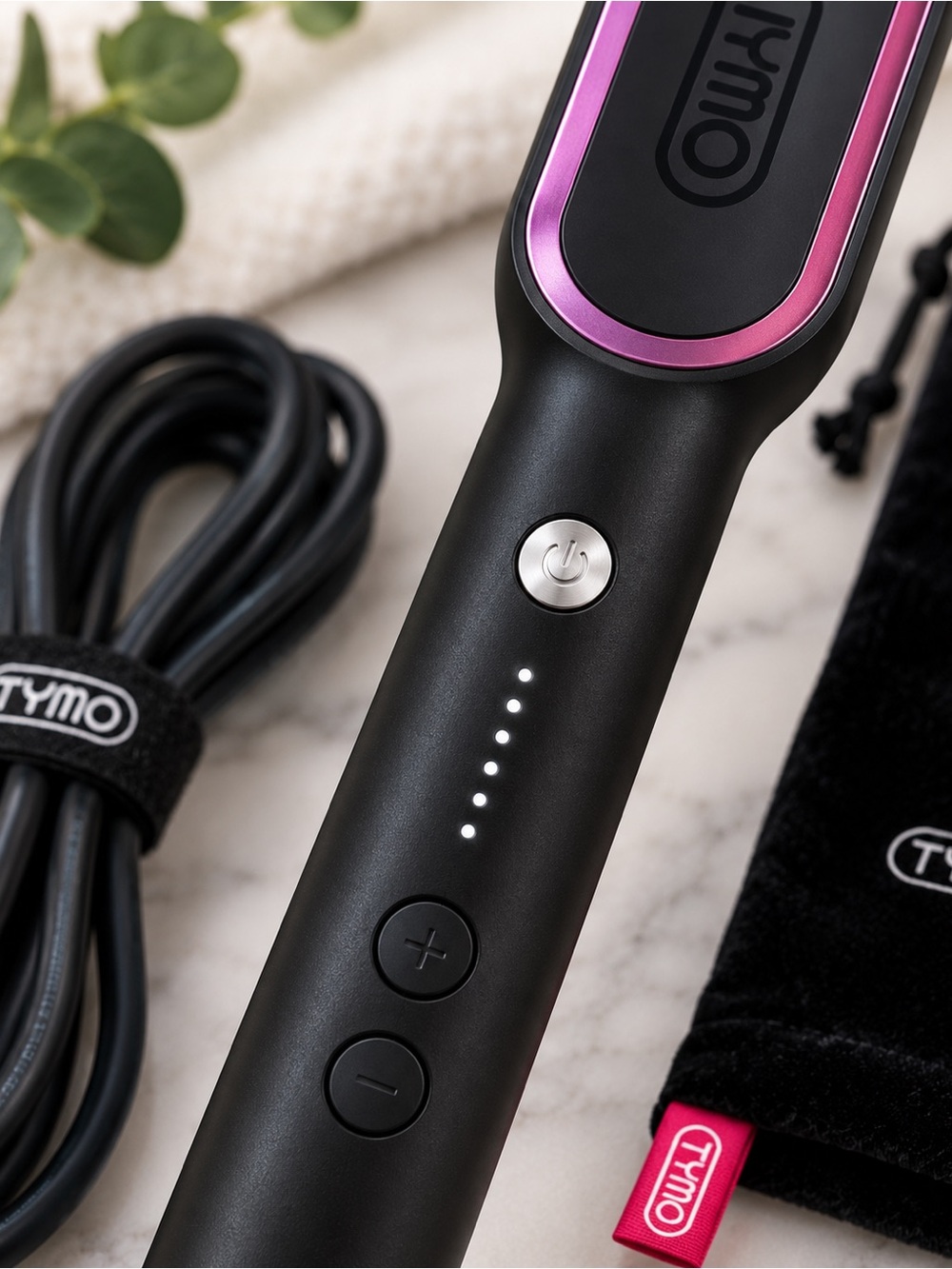 TYMO RING pink hair straightening comb brush, like new